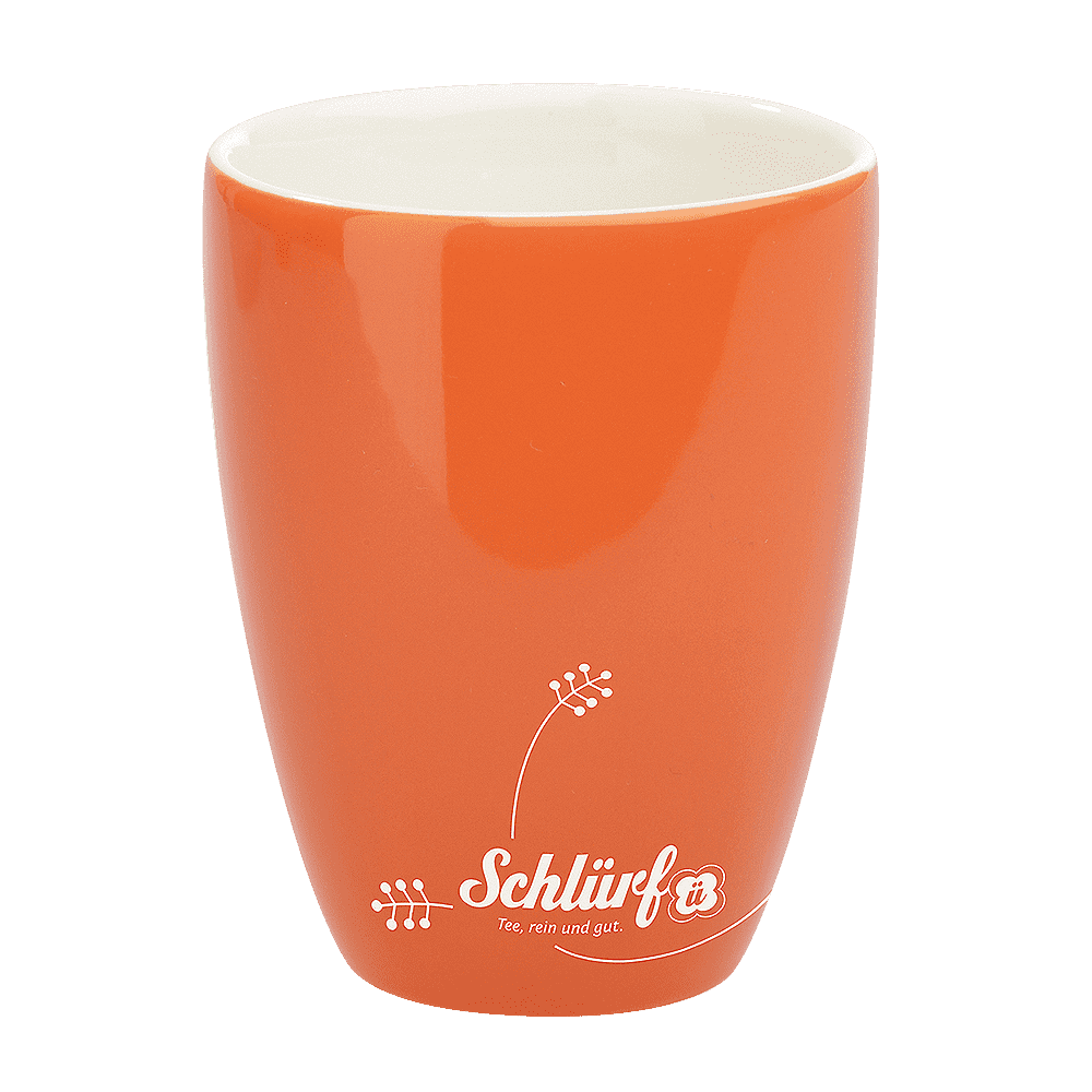Schlürf - Porzellanbecher ohne Henkel, orange, 195ml