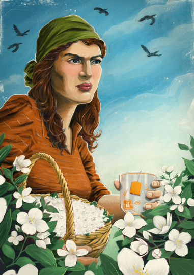 Poster Jasmin und Schlürf-Tee