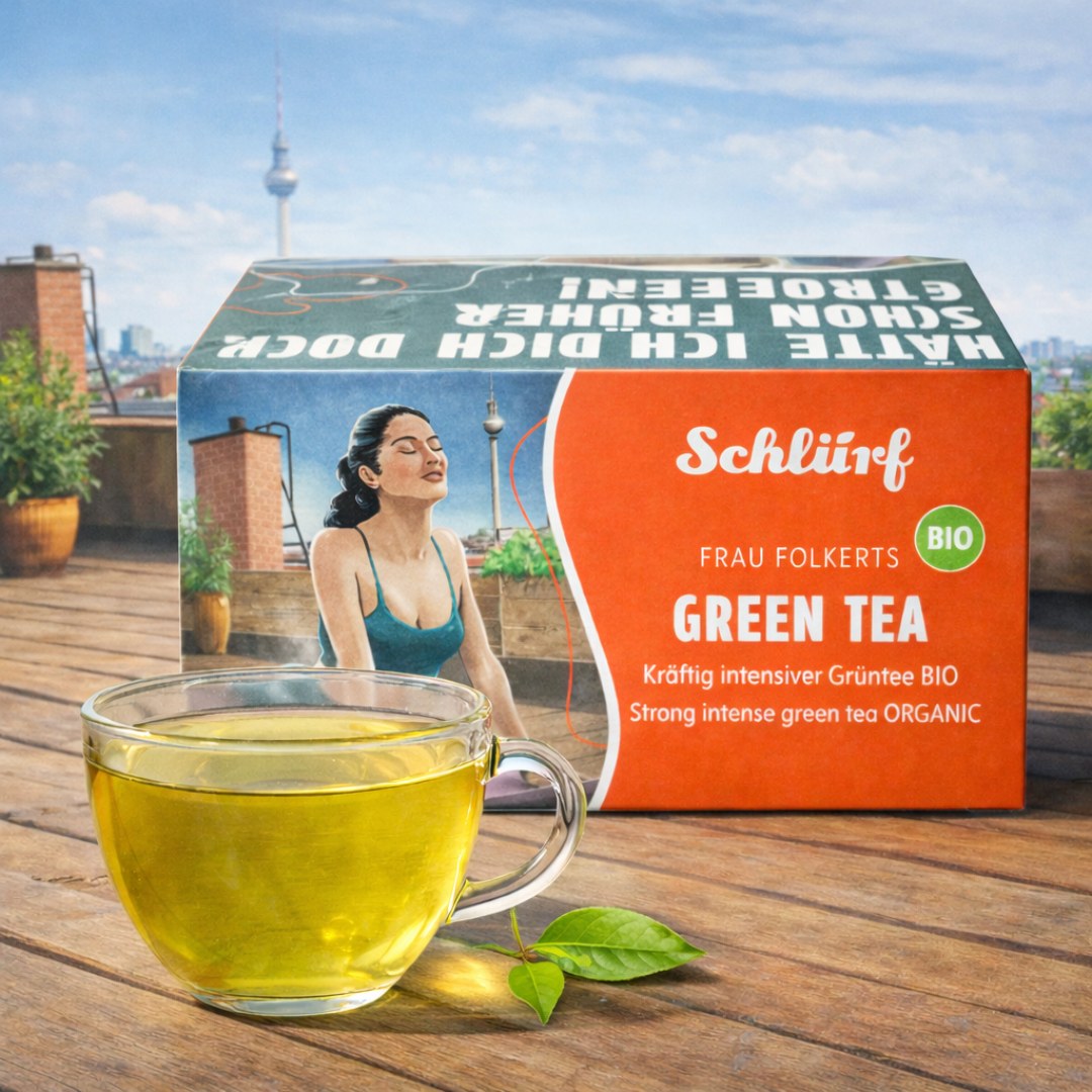 Frau Folkerts — Bio Green Tea (Büdel) — Stimmungsbild